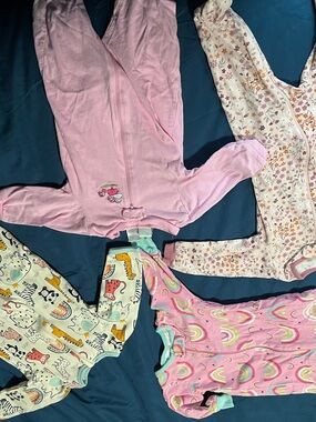 Baby Girl Sleeper Pajamas 3-6 Months (Set Of 4)